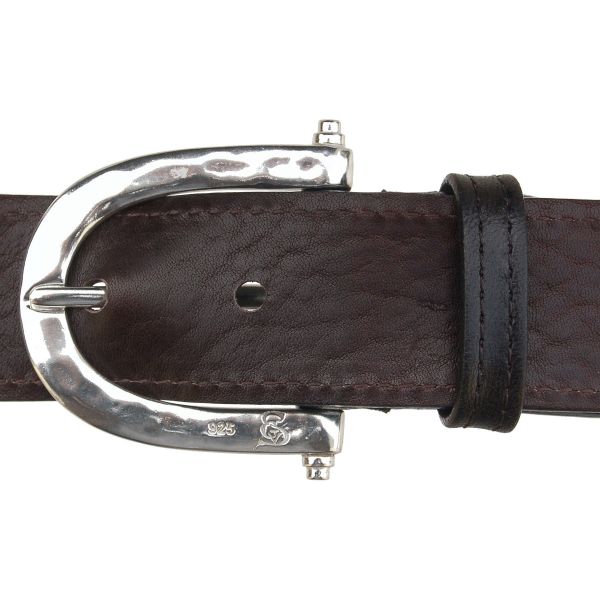Bonaroca Gürtel „Steigbügel“ - Pferd Rindleder 925 Sterling Silber, GL7