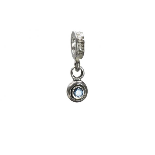 Bonaroca Charm Swarovski Kristall hellblau mit Öse, Sterling Silber, 4230