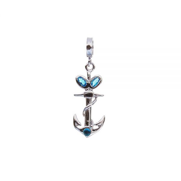 Bonaroca Anker Charm mit blauem Topas / Öse Sterling Silber 4716