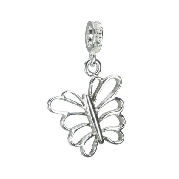 Bonaroca Charm Schmuck Anhänger filigraner Schmetterling mit Öse, 4420