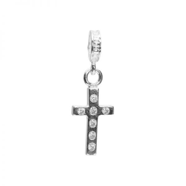 Bonaroca Kreuz Anhänger Charm mit Zirkonia, Sterling Silber, 4220
