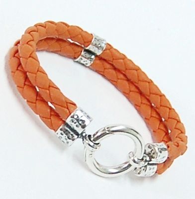 Lederarmband 2-fach orange