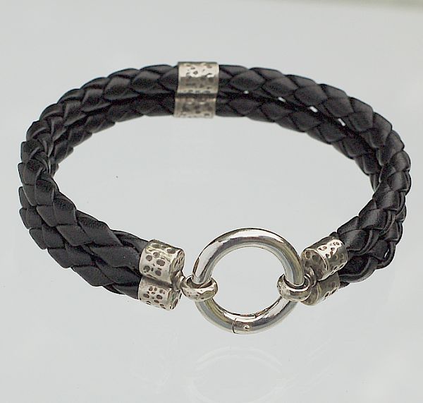 Lederarmband 2-fach schwarz