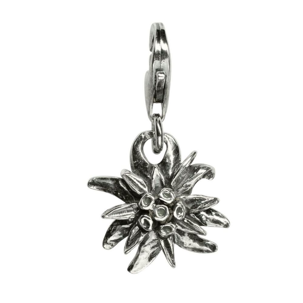Quiges Charm-Anhänger Weißer Brillant Versilbert – Karabiner-Verschluss Für Bettelarmbänder & Ketten