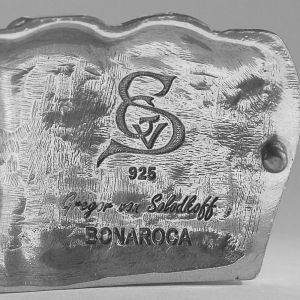 Bonaroca Gürtel 2 Elefanten Rindleder 925 Sterling Silber, GL5