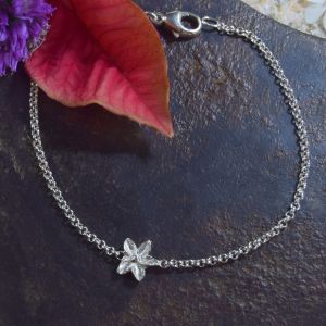 Bonaroca Armband Ankerkette mit Blüte