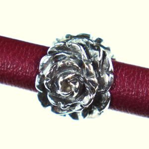 Bonaroca Rosen bead passend zu Lederarmband 6,5 mm Kollektion Asmara- 925 Sterling Silber AS1004
