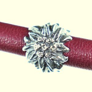 Bonaroca Edelweiss bead passend zu Lederarmband 6,5 mm Kollektion Asmara- 925 Sterling Silber AS1005