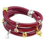Bonaroca Charm topasfarbiger Zirkonia passend zu Lederarmband 6,5mm Kollektion Asmara AS3017