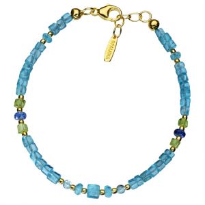 Bonaroca Edelsteinarmband aus facettierten Apatit und Peridot Rondellen OA121G