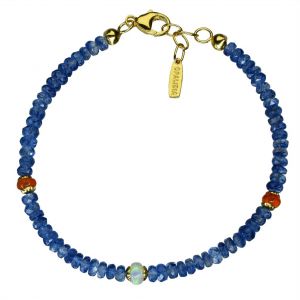 Bonaroca Edelsteinarmband mit facettierten Kyanit und Opal Perlen OA126G