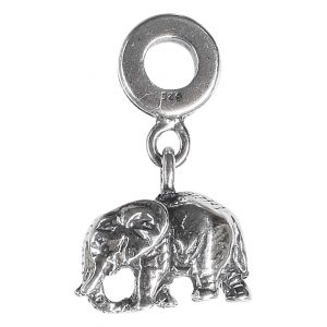 Bonaroca Charm Anhänger Elefant vollplastisch mit Öse, Sterling Silber, 4030