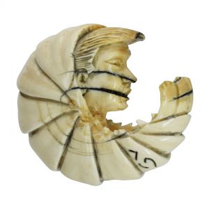 Donald the Tiger(Prawn) Netsuke auf Bronzesockel