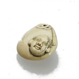 Glücksgott Hotei im Sack Netsuke