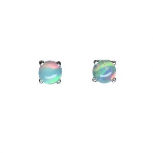 Bonaroca Silber Ohrstecker Edel Opal Cabochon 5mm Sterling Silber, OS-5005