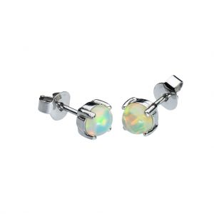 Bonaroca Silber Ohrstecker Edel Opal Cabochon 5mm Sterling Silber, OS-5005