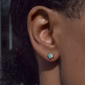 Bonaroca Silber Ohrstecker Edel Opal Cabochon 5mm Sterling Silber, OS-5005