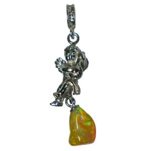 BONA ROCA Anhänger Charm Putto Engel Torso mit Edel Opal, Sterling Silber OPS501