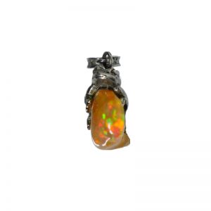 BONA ROCA Anhänger Charm Frosch auf Edel Feuer Opal sitzend, Sterling Silber OPS503