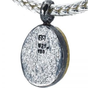 BONA ROCA  Edel Opal Anhänger Charm natürliche Form Fassung 18 Karat Gold mit Silber OP18-503