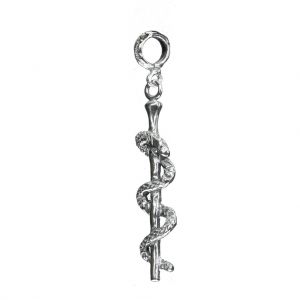 BONA ROCA Anhänger Äskulapstab Charm mit Öse, Sterling Silber, 4290
