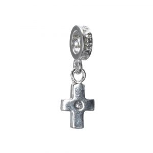 Charm Kreuz mit Swarovski Zirkonia 4237