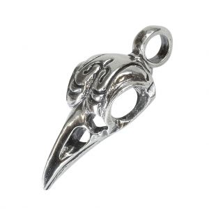 Bonaroca Charm Raben Skull mit starrer Öse, Sterling Silber, 4736