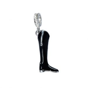 Bonaroca Charm Reitstiefel schwarz emailliert mit Öse Sterling Silber, 4713
