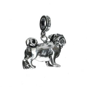 Bonaroca Charm Schmuck Anhänger Mops Hund mit Öse, Sterling Silber, 4737