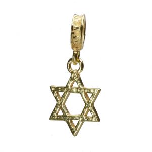 Bonaroca Charm Anhänger Davidstern mit Öse Sterling Silber 18 Karat Gold plattiert, 3210