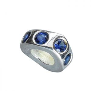 Bona Roca Bead Scheibe 4 blaue Swarovski Zirkonia