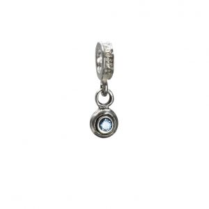 Bonaroca Charm Swarovski Kristall hellblau mit Öse, Sterling Silber, 4230