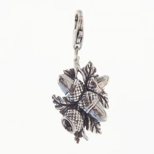 Charm Eichenlaub m. Eicheln und Karabiner